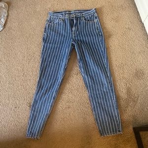 American eagle striped mom jeans